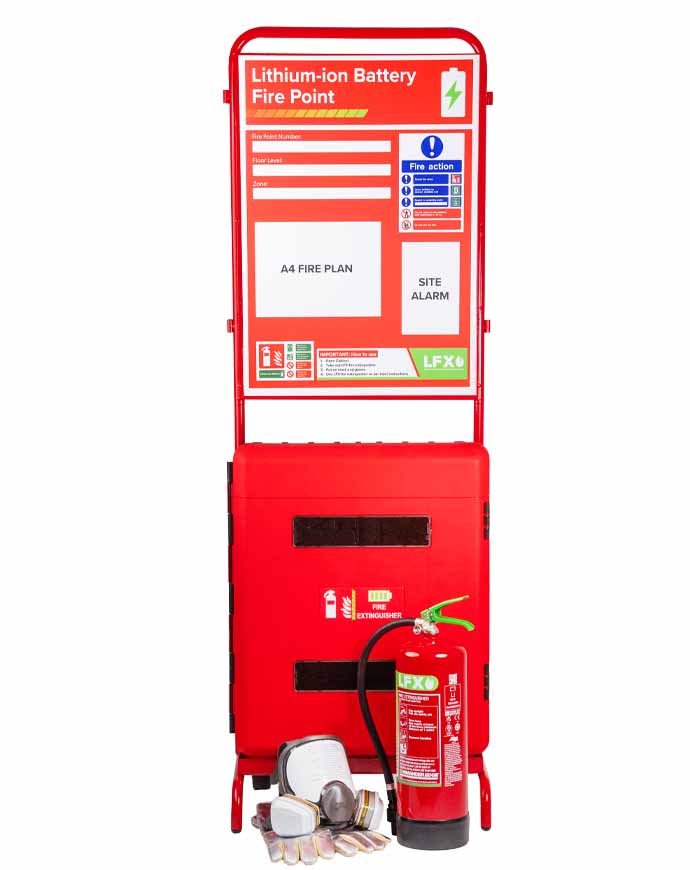 LFX Fire Extinguisher and Flat-pack Stand Bundle