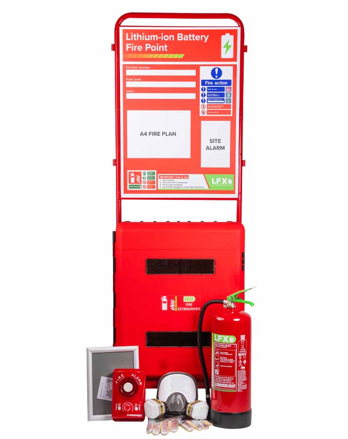 LFX Fire Extinguisher and Flat-pack Stand Bundle