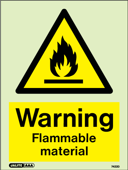 150 x 200mm-Warning Flammable Material