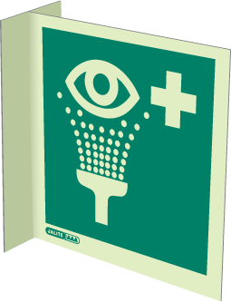 150 x 150mm-Emergency Eye Wash Wall Mounted Double Sided