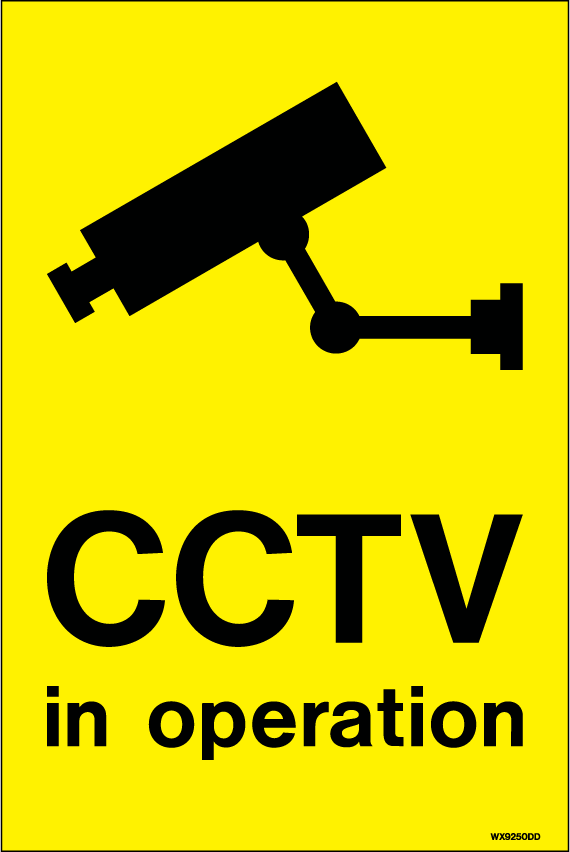 200 x 300mm-CCTV in Operation White Rigid PVC