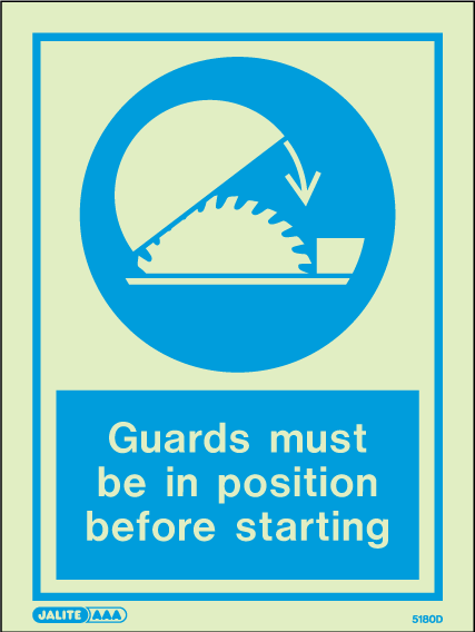 150 x 200mm-Guards Must Be in Position Before Starting