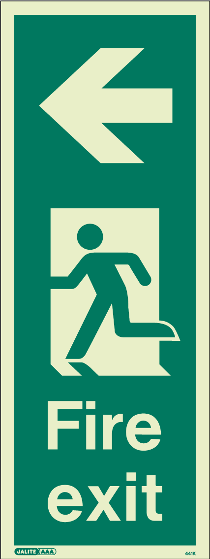 150 x 400mm-Fire Exit Left Arrow Walls and Columns