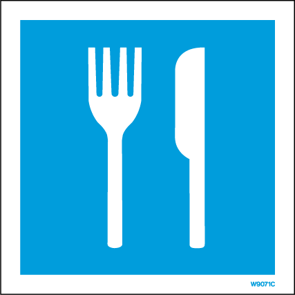 150 x 150mm-Public Information Sign Restaurant or Dining