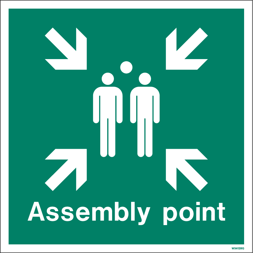 300 x 300mm-Assembly Point Non Photoluminescent White Rigid PVC