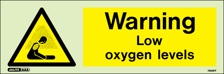 80 x 200mm-Warning Low Oxygen Levels