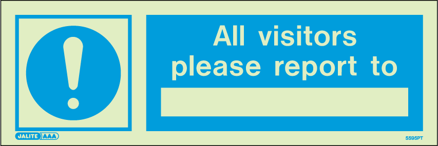 100 x 300mm-All Visitors Please Report To