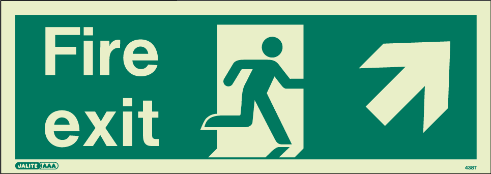 300 x 900mm-Fire Exit Up Right Arrow