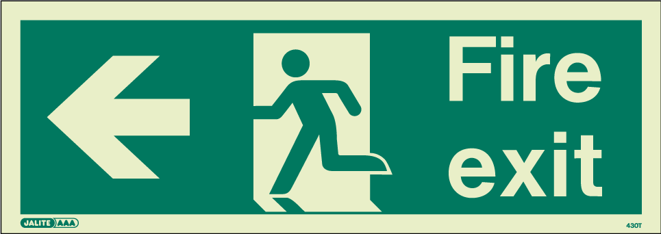 150 x 400mm-Fire Exit Left Arrow