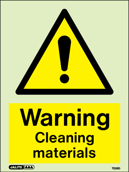 150 x 200mm-Warning Cleaning Materials