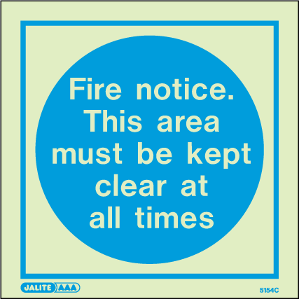 200 x 200mm-Fire Notice This Door Must Be Kept Clear at All Times