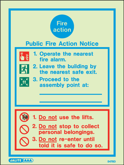 150 x 200mm-Public Fire Action Notice