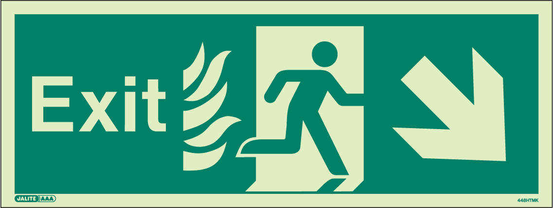 150 x 400mm-HTM Exit Down Right Arrow