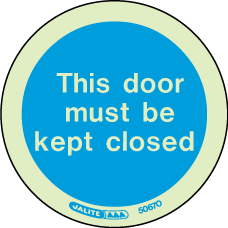 80mm diameter-This Door Must Be Kept Closed