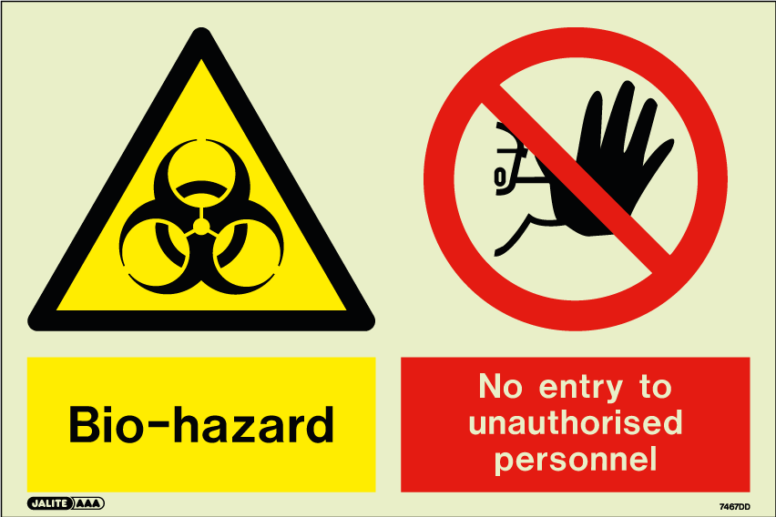 200 x 300mm-Biohazard No Entry to Unauthorised Personnel