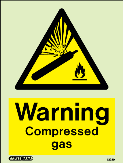 200 x 300mm-Warning Compressed Gas