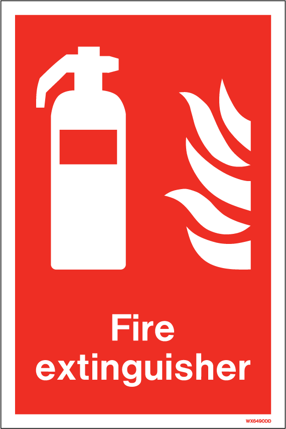 200 x 300mm-Fire Extinguisher White Rigid PVC