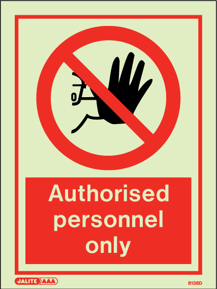 150 x 200mm-Authorised Personnel Only