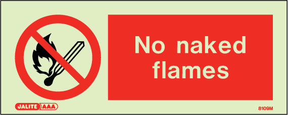 80 x 200mm-No Naked Flames