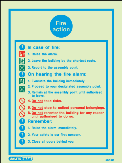 200 x 300mm-Fire Action Notice with Procedures Type 4