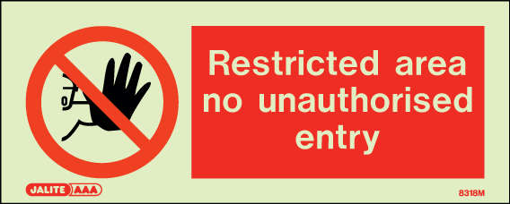 80 x 200mm-Restricted Area No Unauthorised Entry