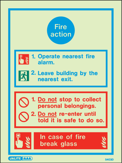 150 x 200mm-Fire Action Notice with Specific Information Type 4