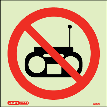 150 x 150mm-No Radios Symbol
