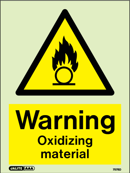 150 x 200mm-Warning Oxidizing Material
