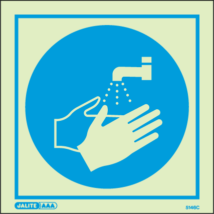 200 x 200mm-Wash Your Hands Symbol