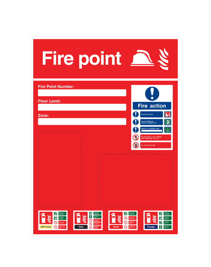 Label-Flat-pack Construction Fire Point Stand Label