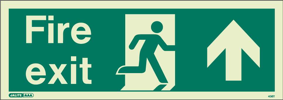 120 x 340mm-Fire Exit Up Arrow