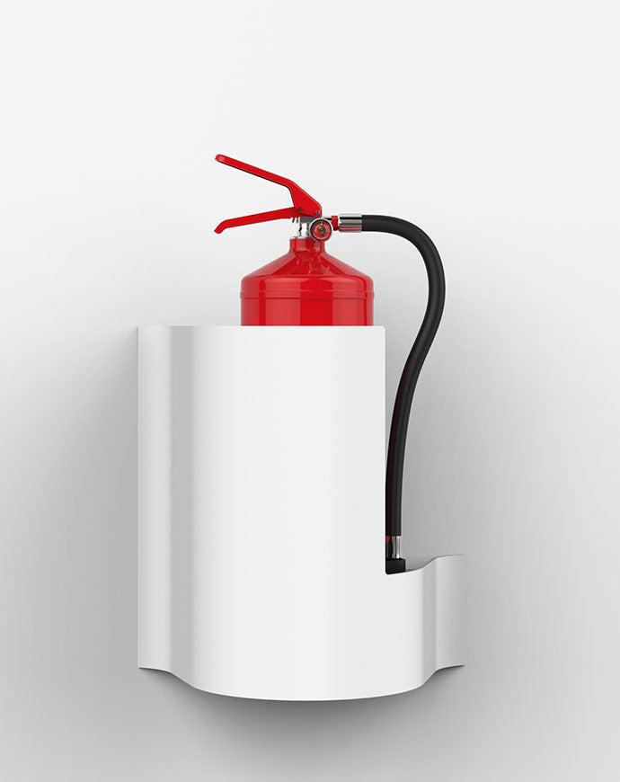 White-Wave Wall Extinguisher Stand