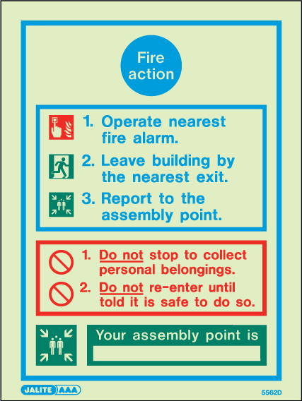 150 x 200mm-Fire Action Notice with Specific Information Type 2