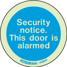 80mm diameter-Security Notice This Door Is Alarmed