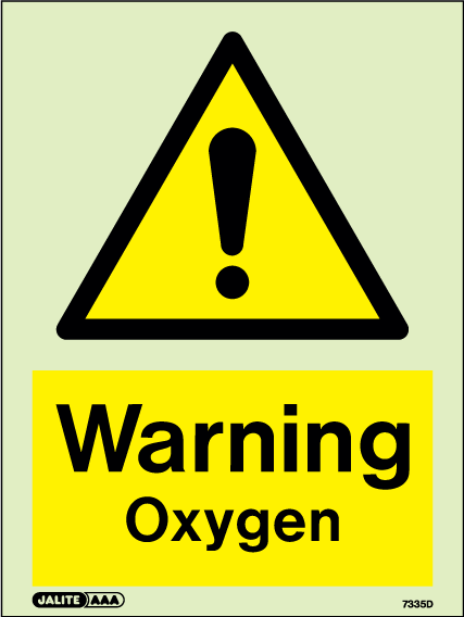 150 x 200mm-Warning Oxygen