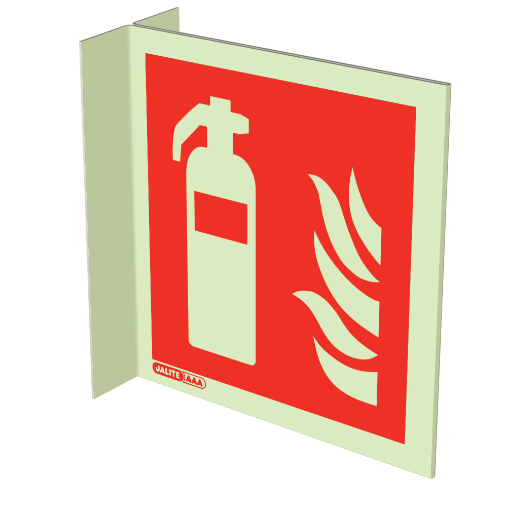 200 x 200mm-Fire Extinguisher Symbol Wall Mounted Double Sided
