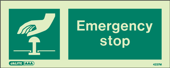 80 x 200mm-Emergency Stop Green