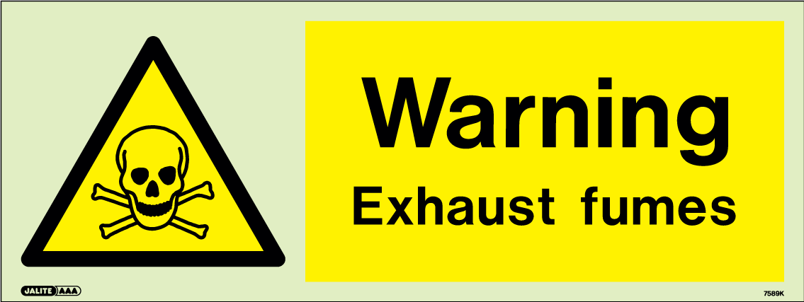 150 x 400mm-Warning Exhaust Fumes