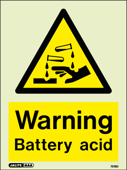 150 x 200mm-Warning Battery Acid