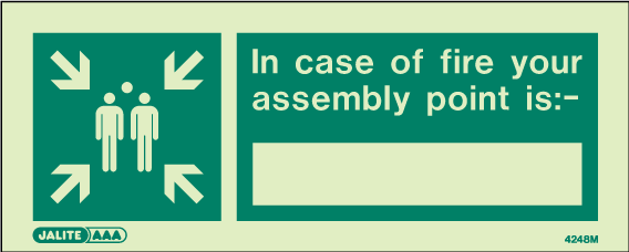 80 x 200mm-In Case of Fire Your Assembly Point Is
