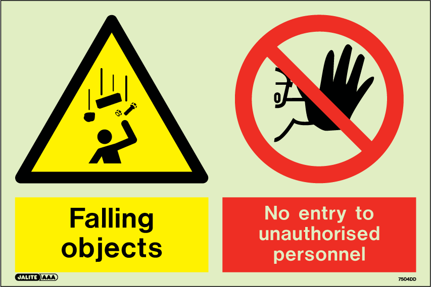 200 x 300mm-Falling Objects No Entry to Unauthorised Personnel