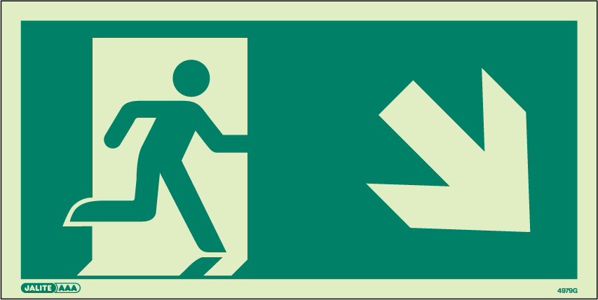 100 x 200mm-Way Guidance Down Right Arrow