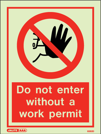 150 x 200mm-Do Not Enter Without a Work Permit