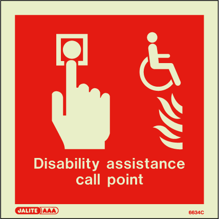 150 x 150mm-Disability Assistance Call Point Red