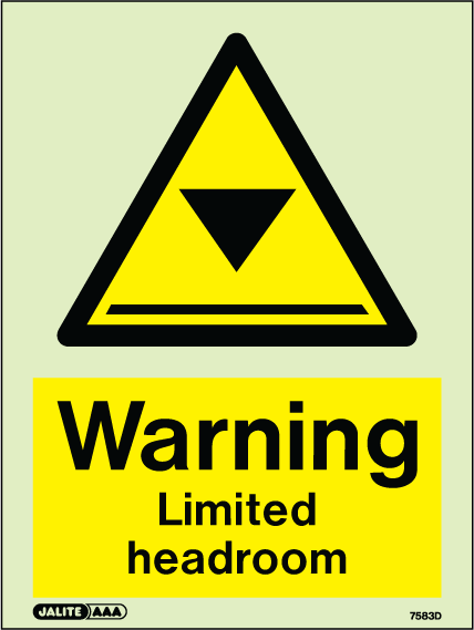 150 x 200mm-Warning Limited Headroom