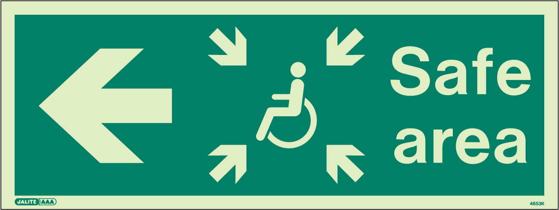 150 x 400mm-Safe Area Left Arrow