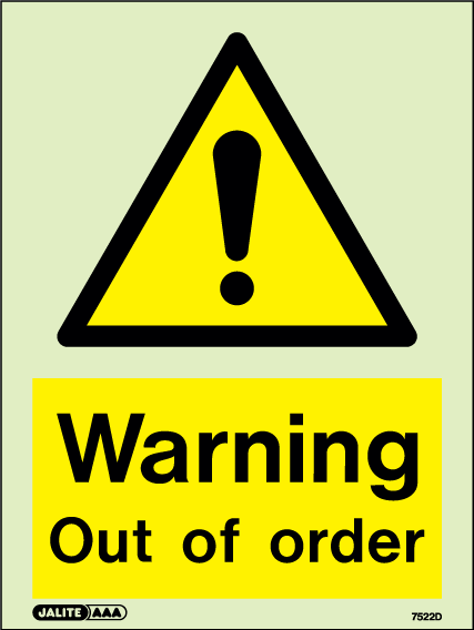 150 x 200mm-Warning Out of Order