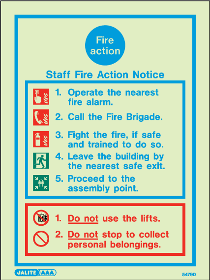 150 x 200mm-Staff Fire Action Notice
