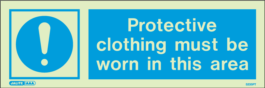 100 x 300mm-Protective Clothing Must Be Worn in This Area
