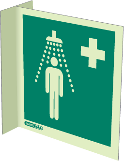 200 x 200mm-Emergency Shower Wall Mounted Double Sided